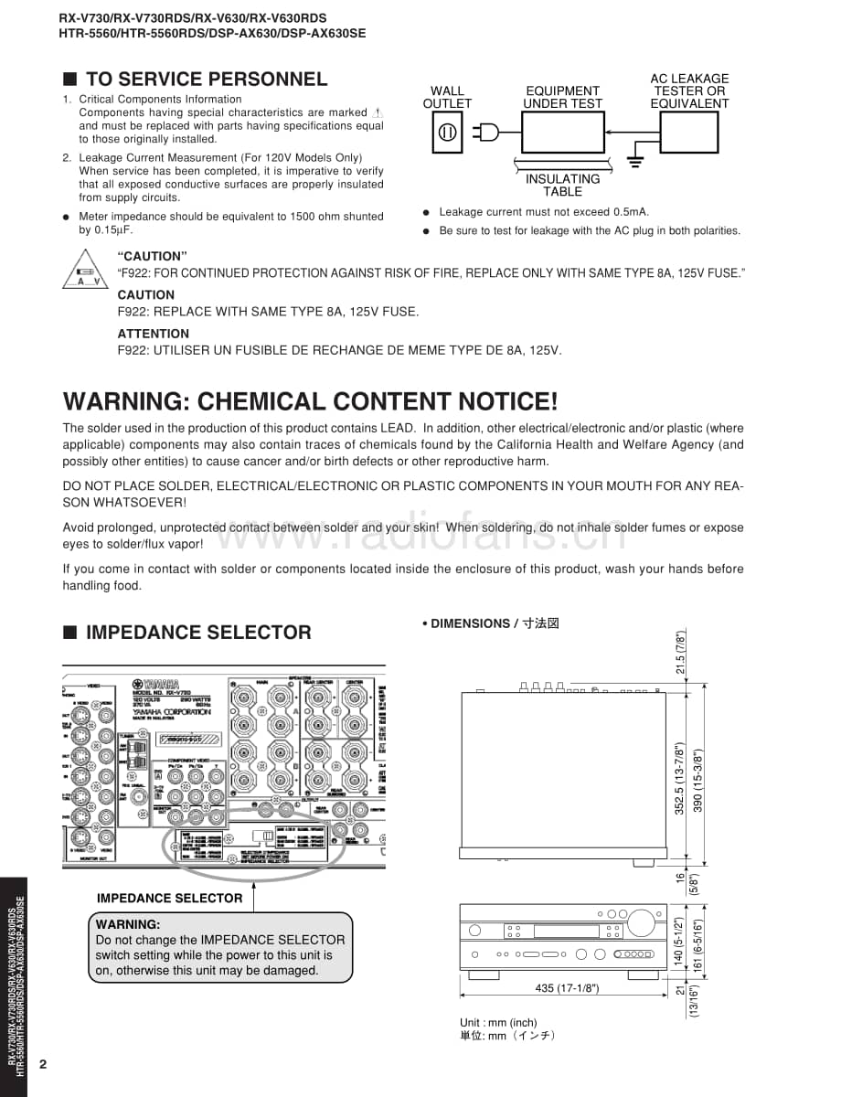 Yamaha-RXV-630-Service-Manual电路原理图.pdf_第2页