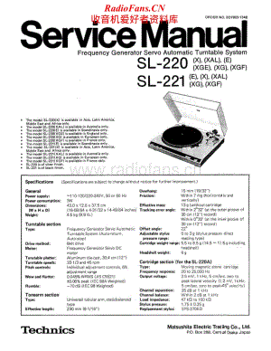 Technics-SL-221-Service-Manual电路原理图.pdf