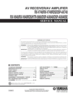 Yamaha-RXV-640-RDS-Service-Manual-Part-1电路原理图.pdf