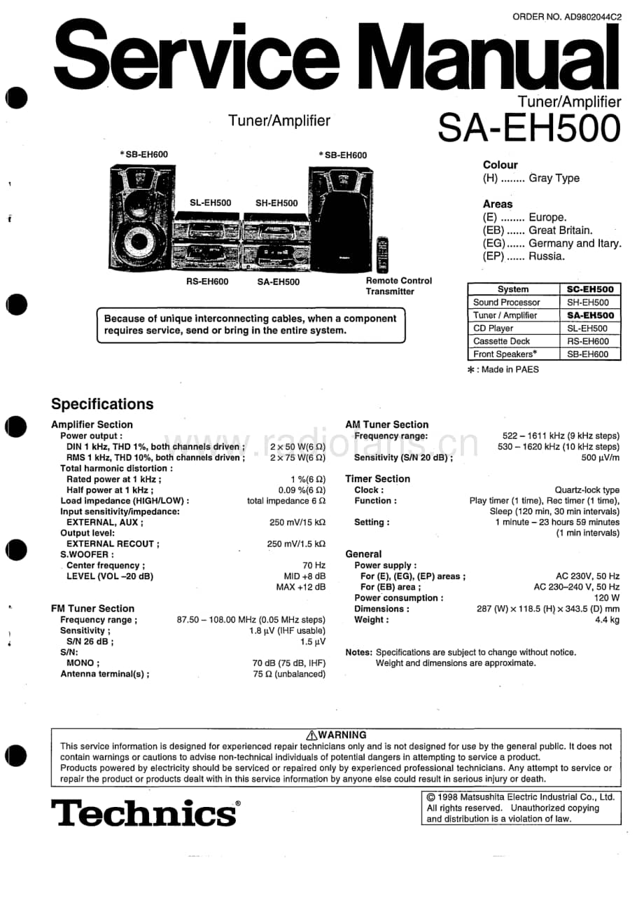 Technics-SAEH-500-Service-Manual电路原理图.pdf_第1页