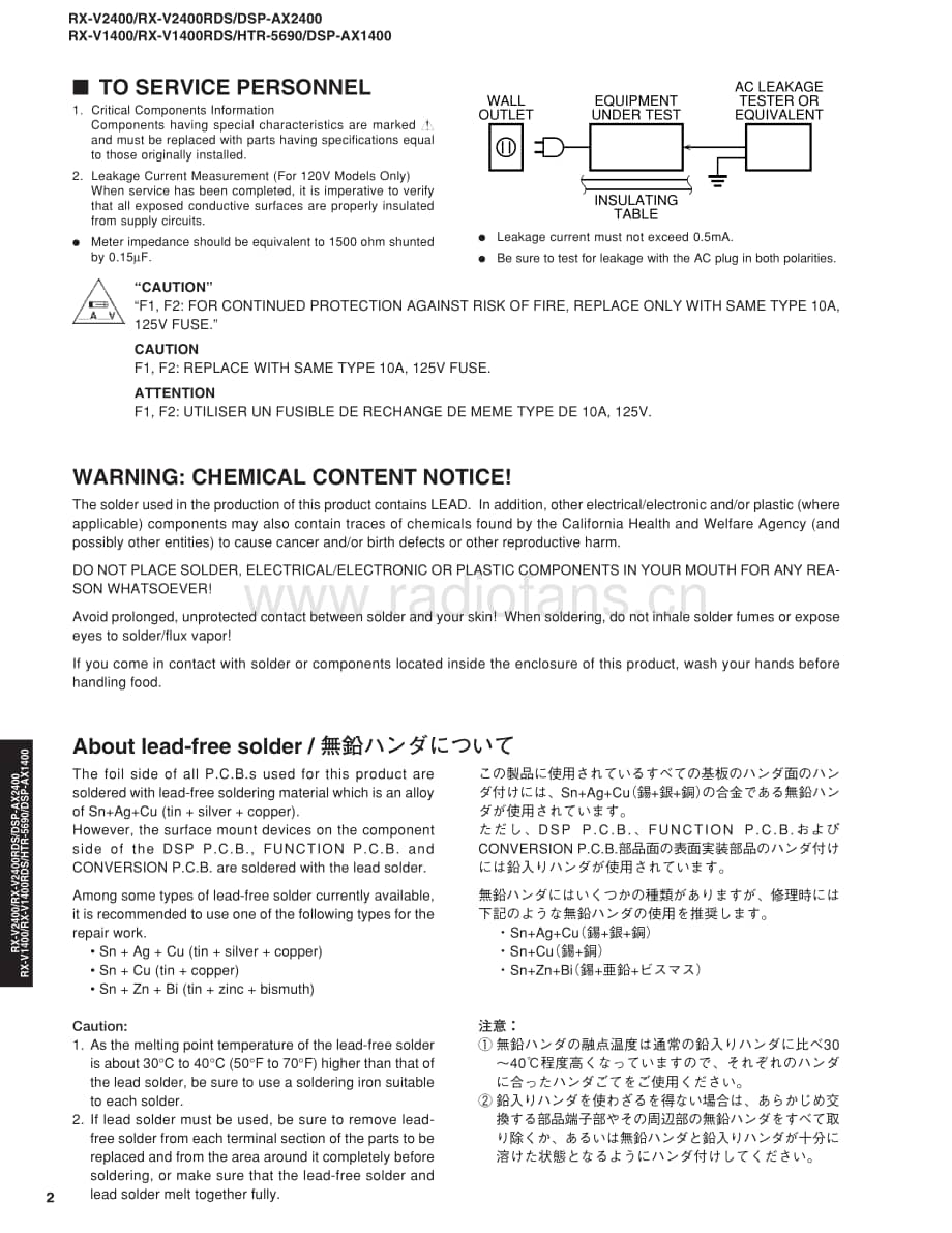 Yamaha-RXV-1400-Service-Manual电路原理图.pdf_第2页