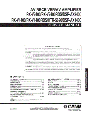 Yamaha-RXV-1400-Service-Manual电路原理图.pdf