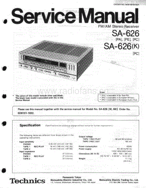 Technics-SA-626-Service-Manual电路原理图.pdf