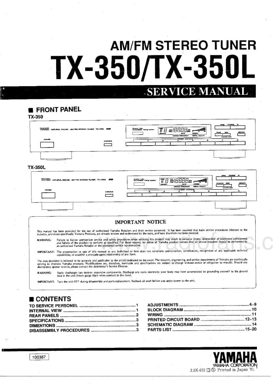 Yamaha-TX-350-Service-Manual电路原理图.pdf_第1页