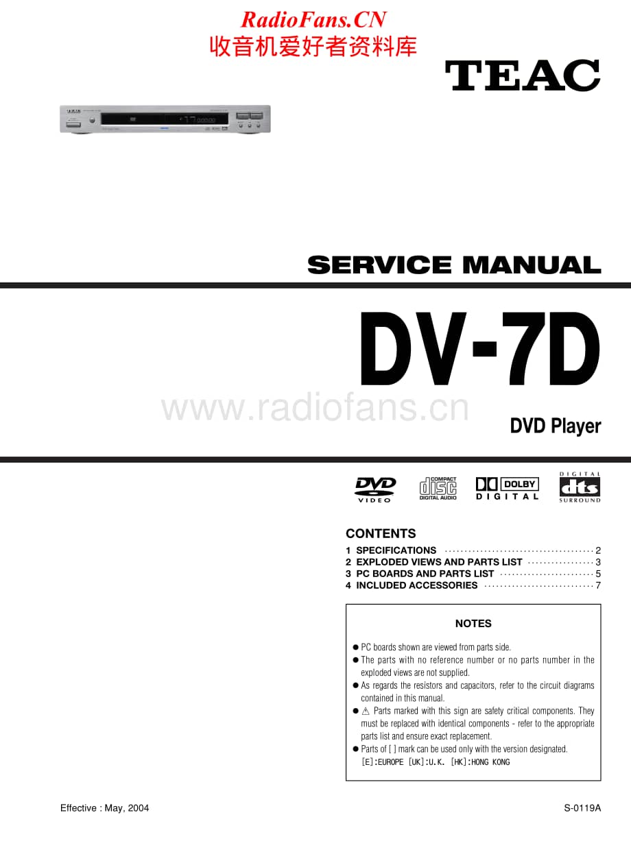 Teac-DV-7D-Service-Manual电路原理图.pdf_第1页