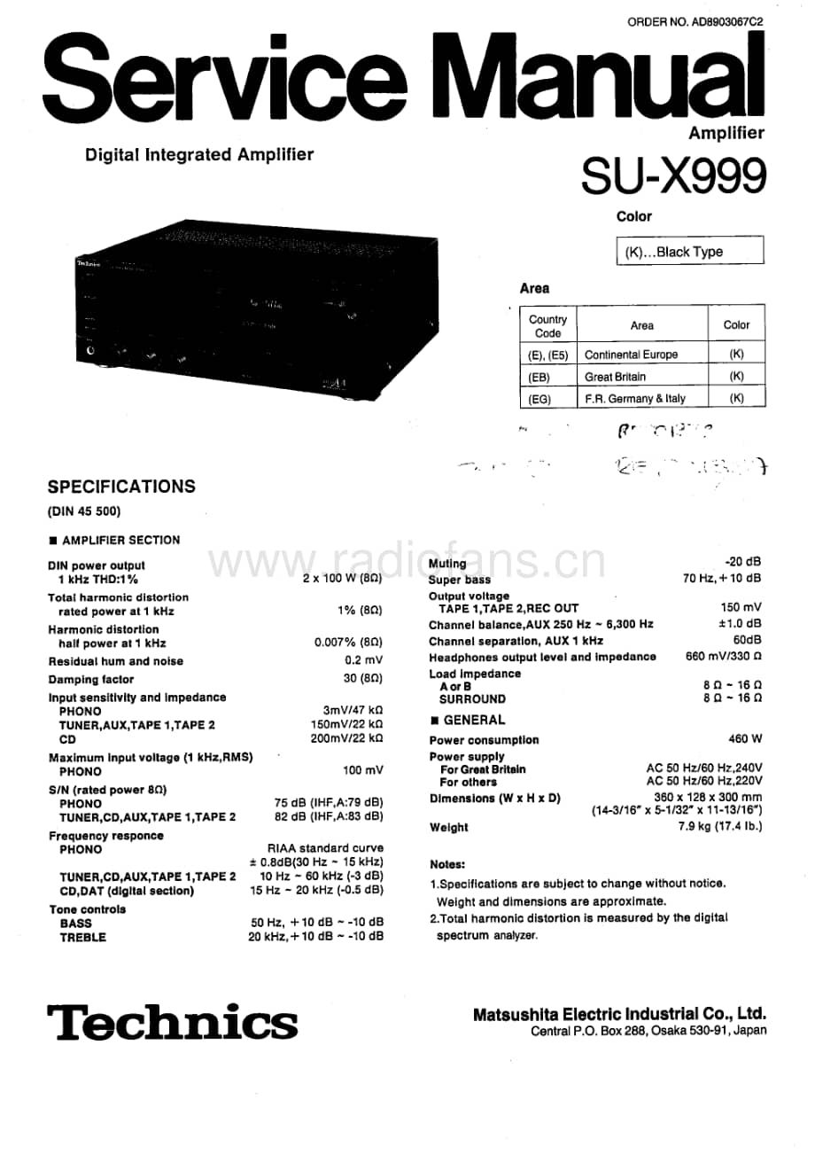 Technics-SUX-999-Service-Manual电路原理图.pdf_第1页