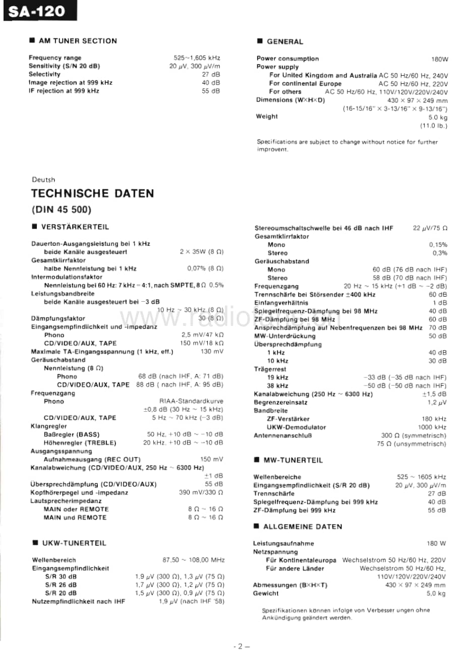 Technics-SA-120-Service-Manual电路原理图.pdf_第2页