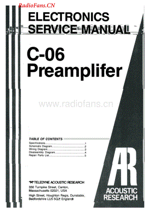 AcousticResearch-C06-pre-sm维修电路图 手册.pdf