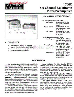 AltecLansing-1700C-pre-sm维修电路图 手册.pdf