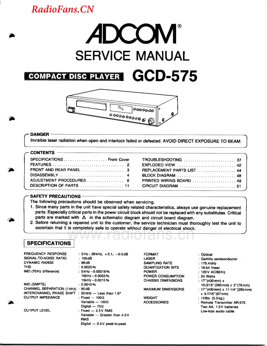Adcom-GCD575-cd-sm维修电路图 手册.pdf_第2页