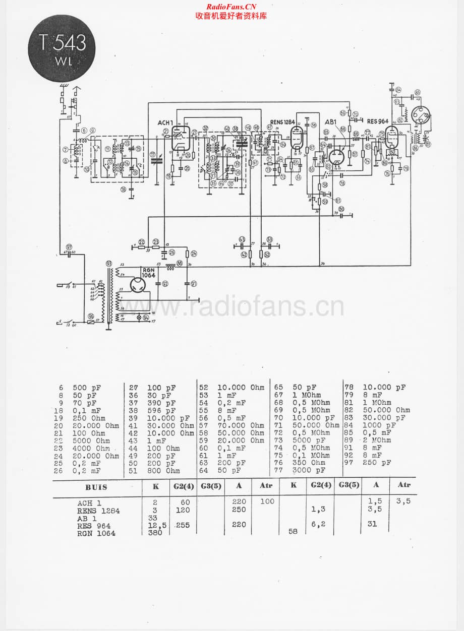Telefunken-543-WL-Schematic电路原理图.pdf_第1页