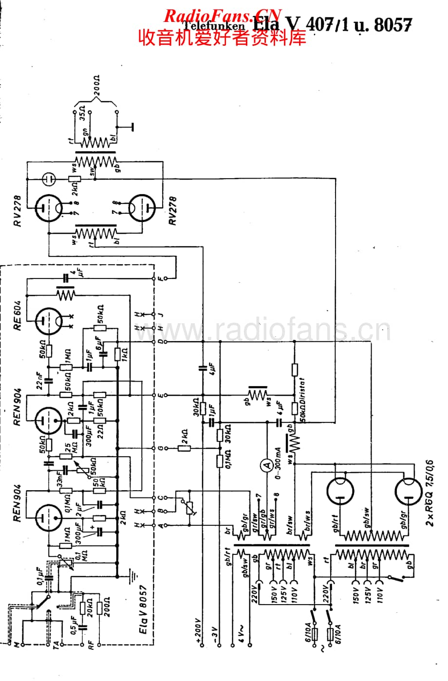 Telefunken-Ela-V407-1U8057-Schematic电路原理图.pdf_第1页