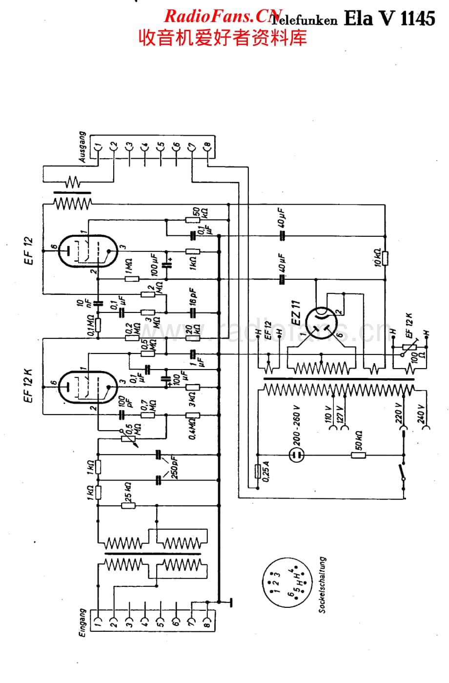 Telefunken-Ela-V1145-Schematic电路原理图.pdf_第1页