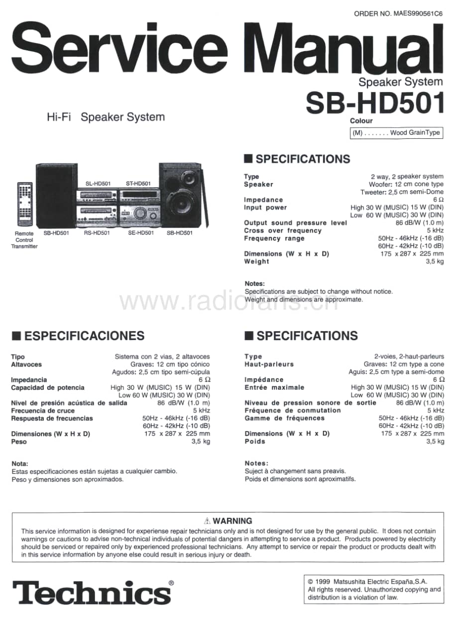 Technics-SBHD-501-Service-Manual电路原理图.pdf_第1页