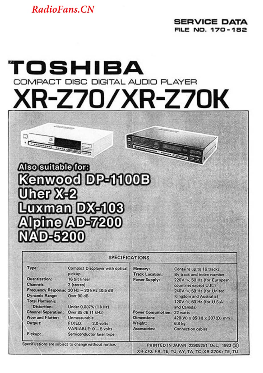 Alpine-AD7200-tape-sm维修电路图 手册.pdf_第1页
