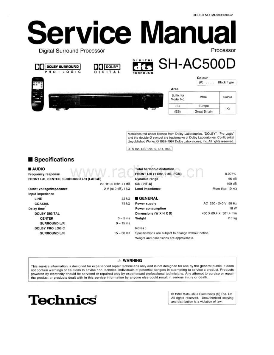 Technics-SHAC-500-D-Schematics电路原理图.pdf_第1页