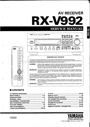Yamaha-RXV-992-Service-Manual电路原理图.pdf