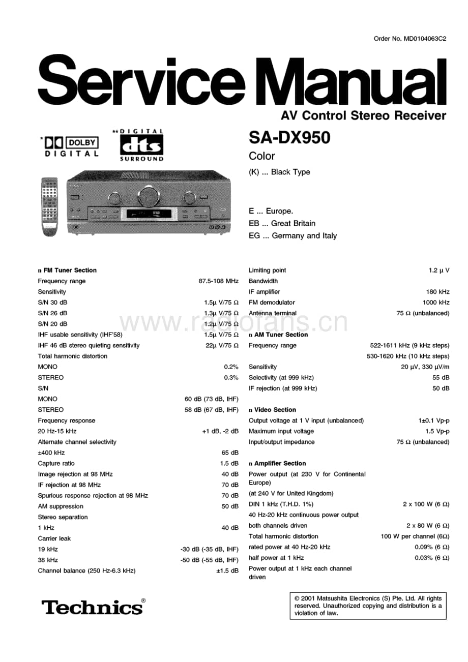 Technics-SADX-950-Service-Manual电路原理图.pdf_第1页