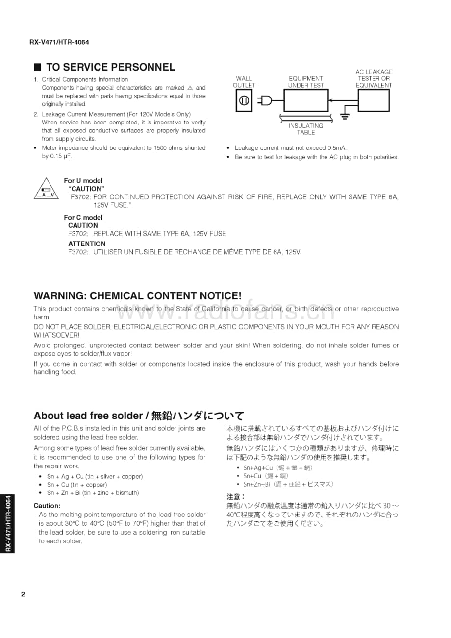 Yamaha-RXV-471-Service-Manual电路原理图.pdf_第2页
