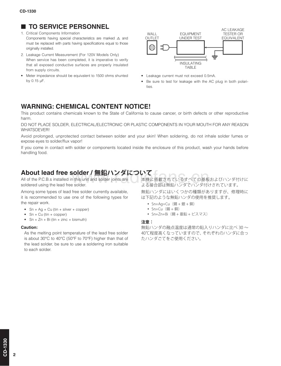 Yamaha-CD-1330-Service-Manual电路原理图.pdf_第2页
