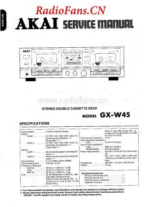 Akai-GXW45-tape-sm维修电路图 手册.pdf