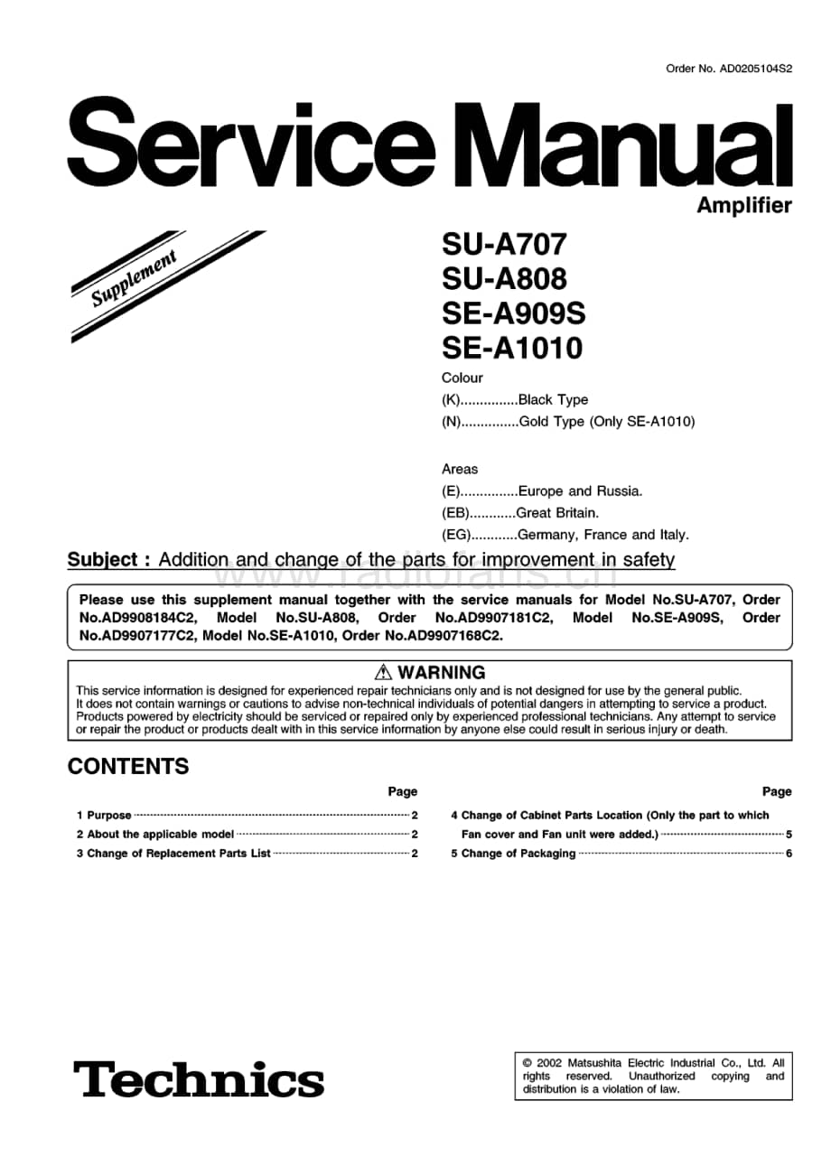 Technics-SUA-808-Service-Manual电路原理图.pdf_第1页