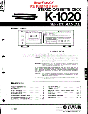Yamaha-K-1020-Service-Manual电路原理图.pdf