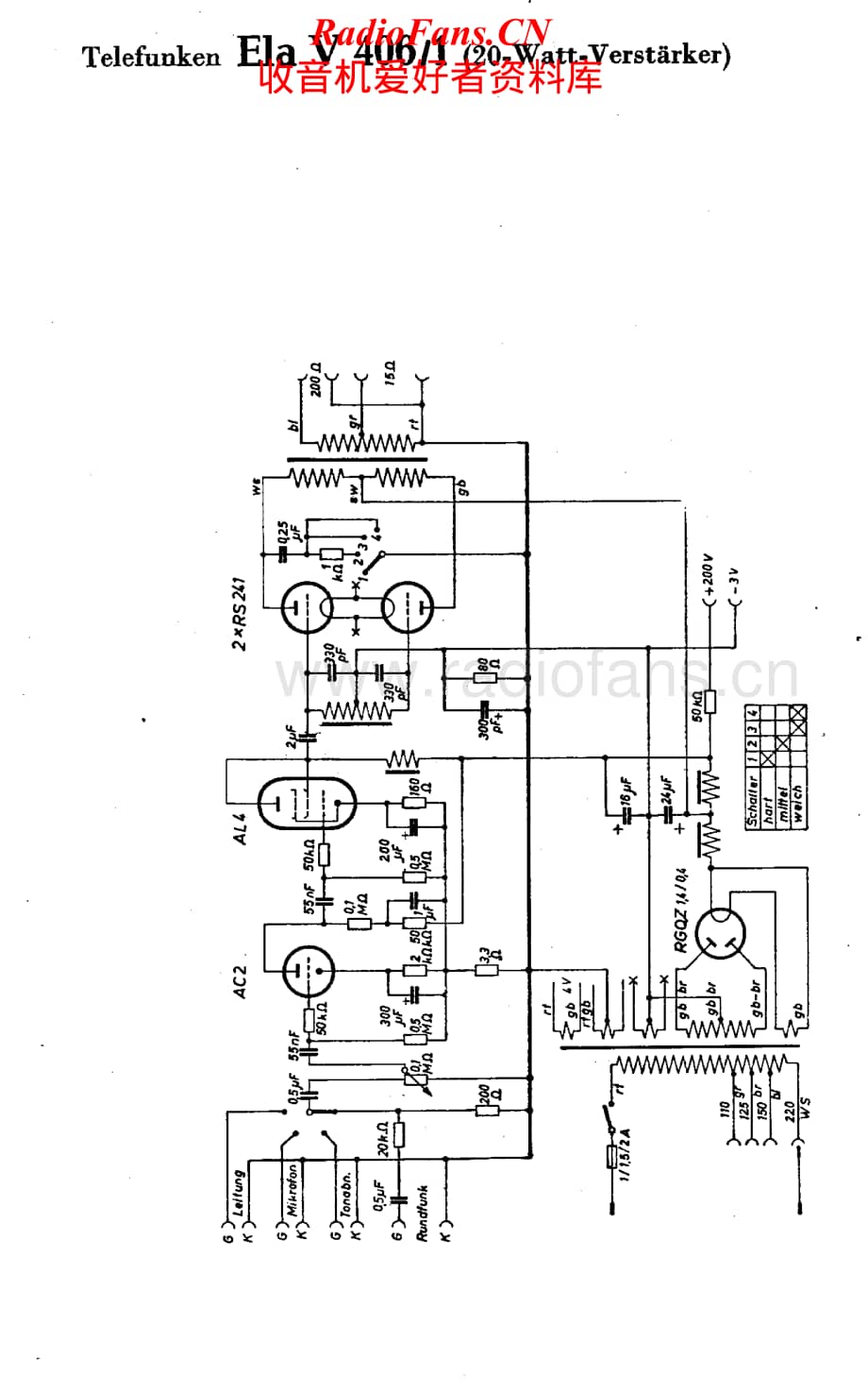 Telefunken-Ela-V406-1-Schematic电路原理图.pdf_第1页