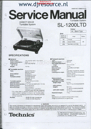 Technics-SL-1200-STD-Service-Manual电路原理图.pdf