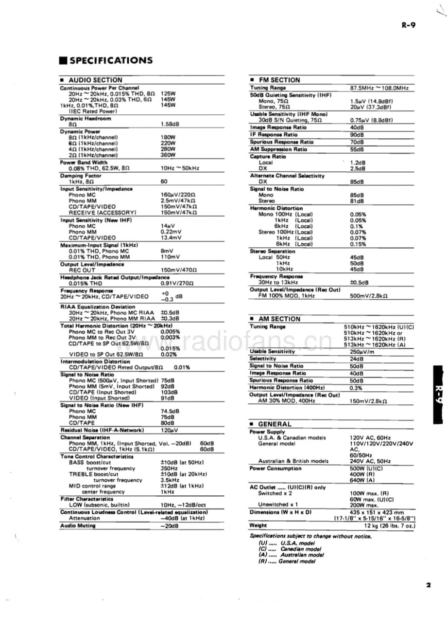 Yamaha-R-9-Service-Manual电路原理图.pdf_第3页