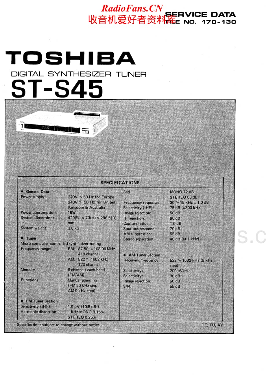 Toshiba-ST-S45-Service-Manual电路原理图.pdf_第1页