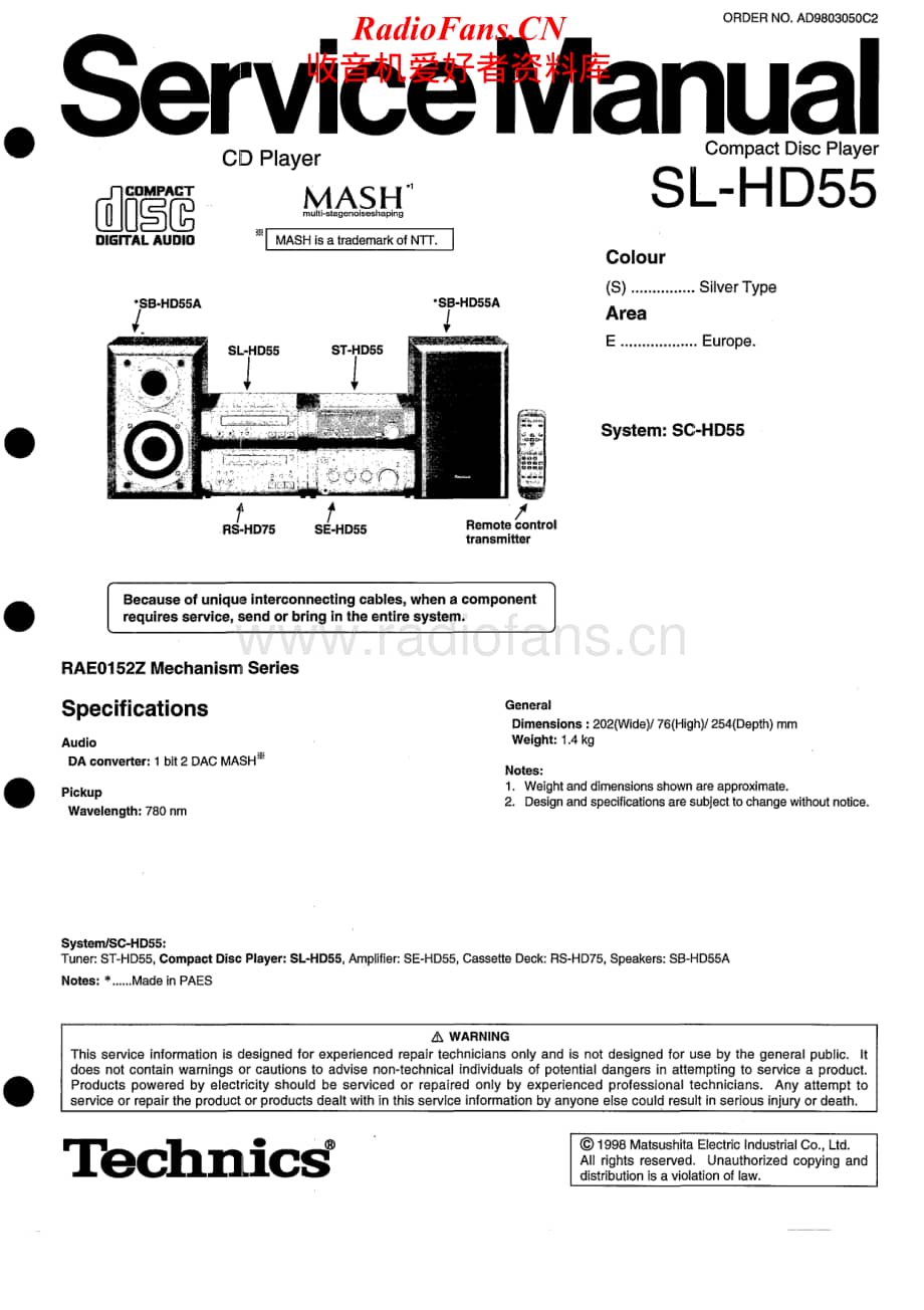 Technics-SLHD-55-Service-Manual电路原理图.pdf_第1页