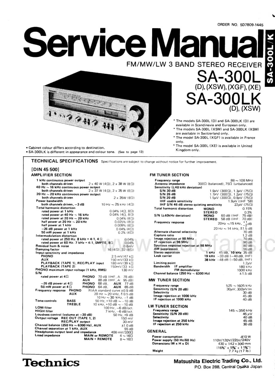 Technics-SA-300-L-Service-Manual电路原理图.pdf_第1页