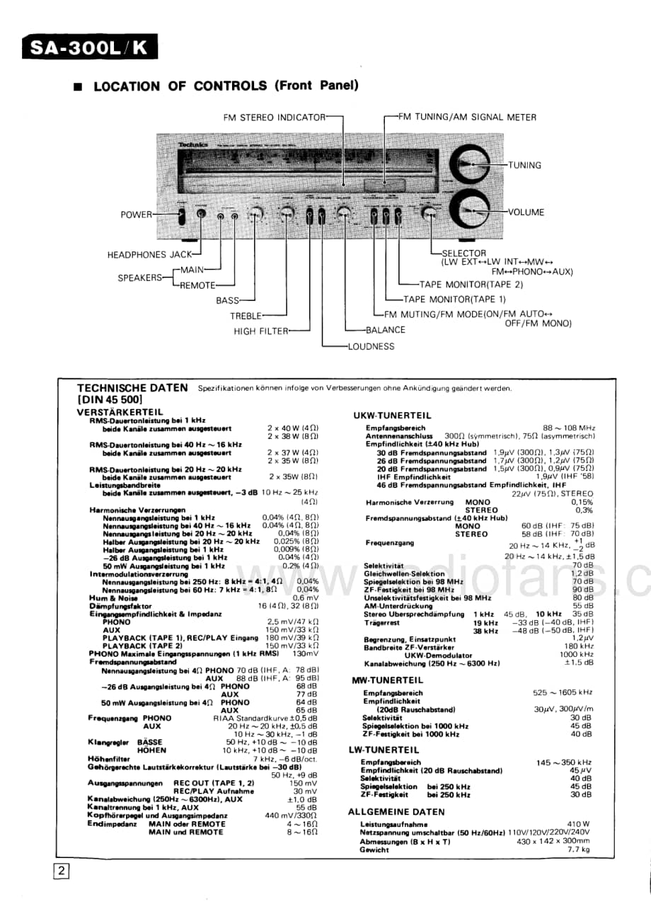 Technics-SA-300-L-Service-Manual电路原理图.pdf_第2页