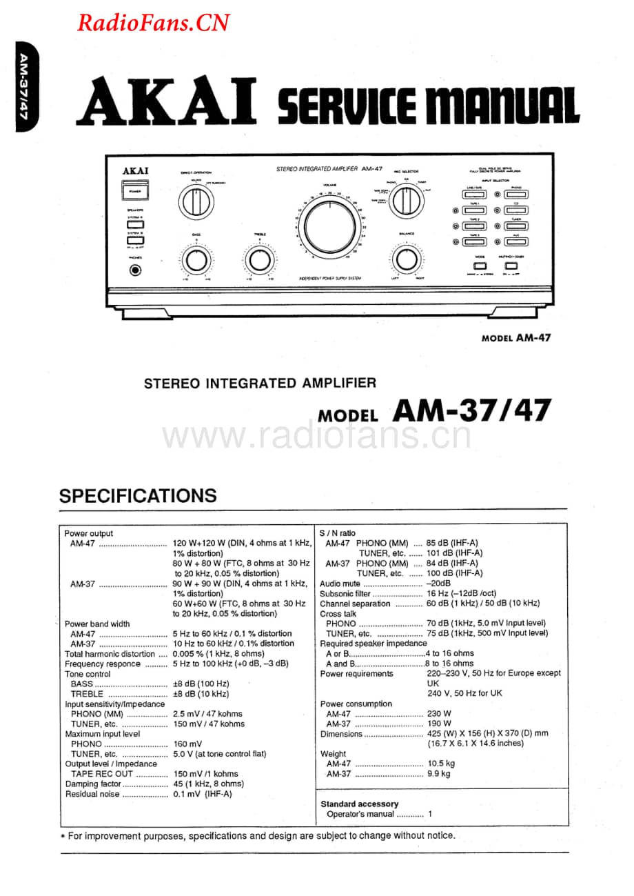 Akai-AM37-int-sm维修电路图 手册.pdf_第1页