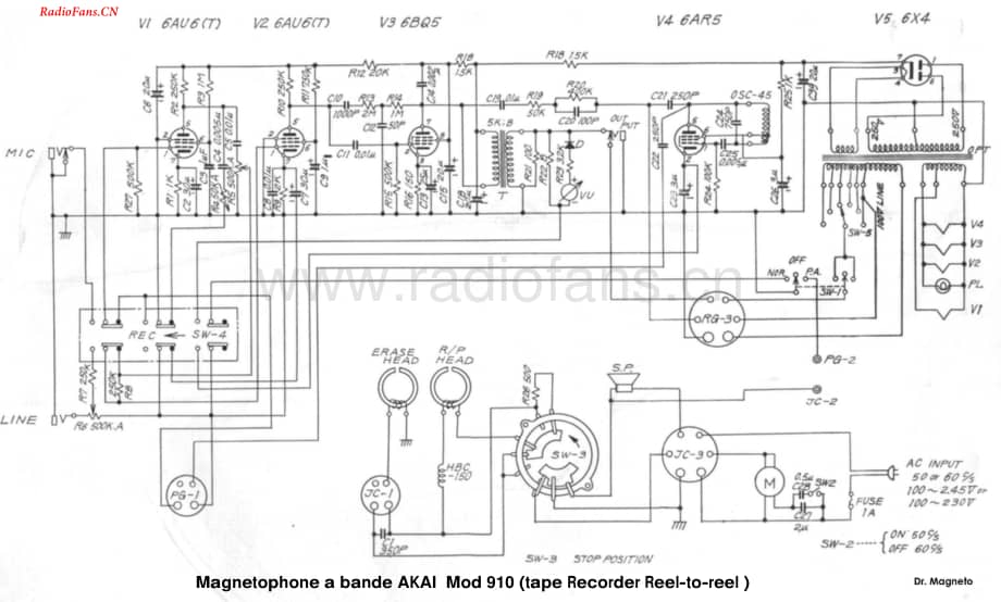 Akai-910-tape-sch维修电路图 手册.pdf_第1页