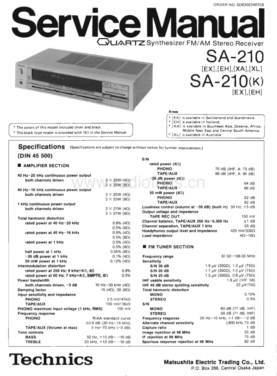 Technics-SA-210-K-Service-Manual电路原理图.pdf_第1页
