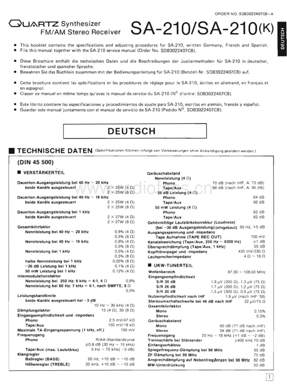 Technics-SA-210-K-Service-Manual电路原理图.pdf_第3页