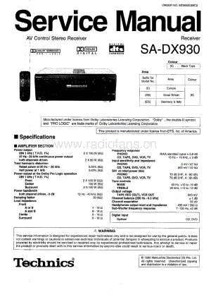 Technics-SADX-930-Service-Manual电路原理图.pdf