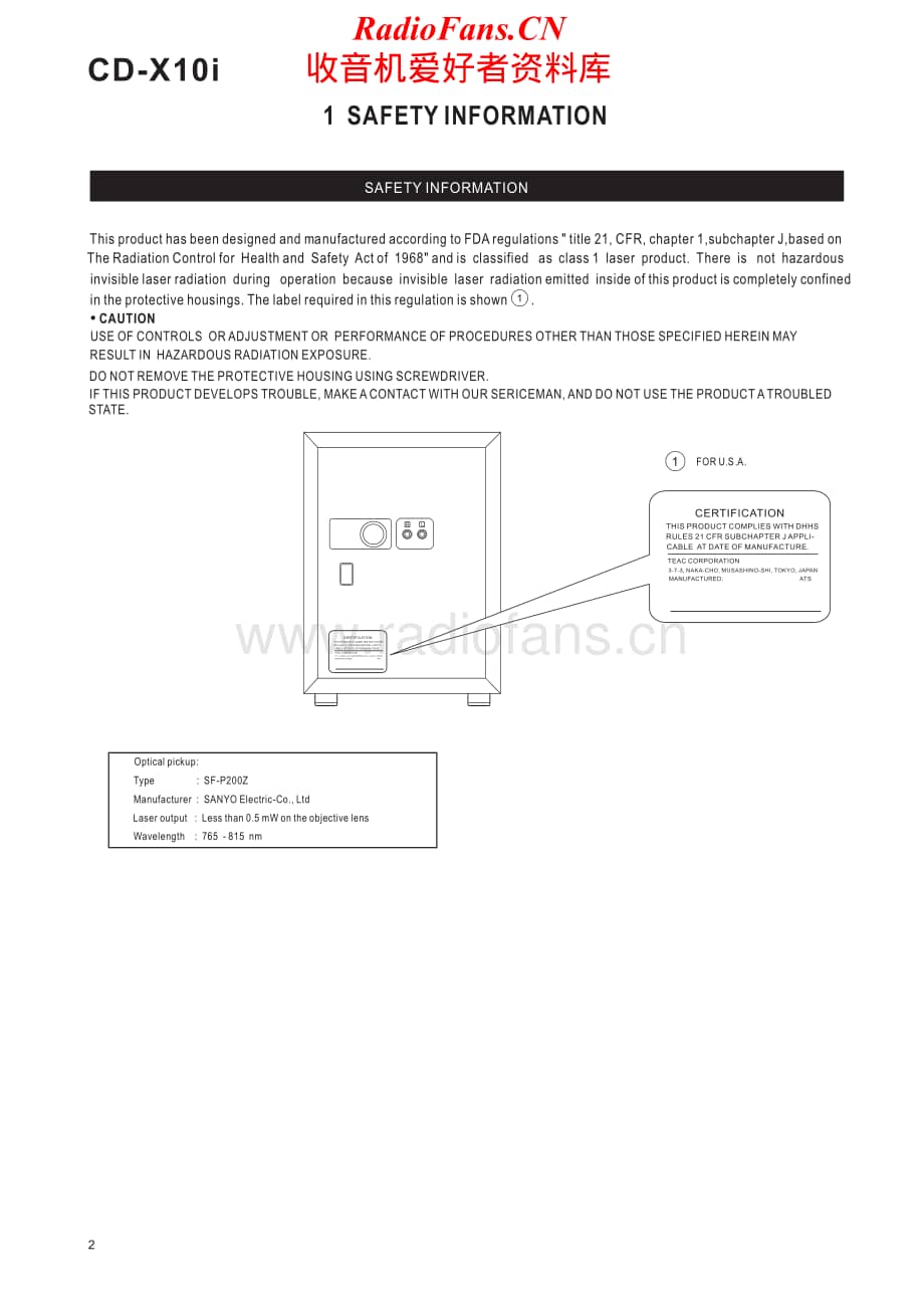 Teac-CD-X10i-Service-Manual电路原理图.pdf_第2页