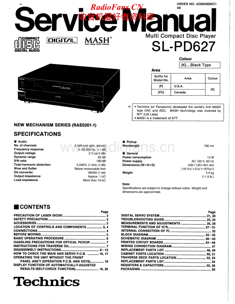 Technics-SLPD-627-Service-Manual电路原理图.pdf_第1页