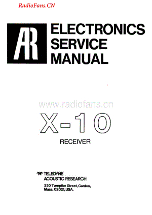 AcousticResearch-X10-rec-sm维修电路图 手册.pdf