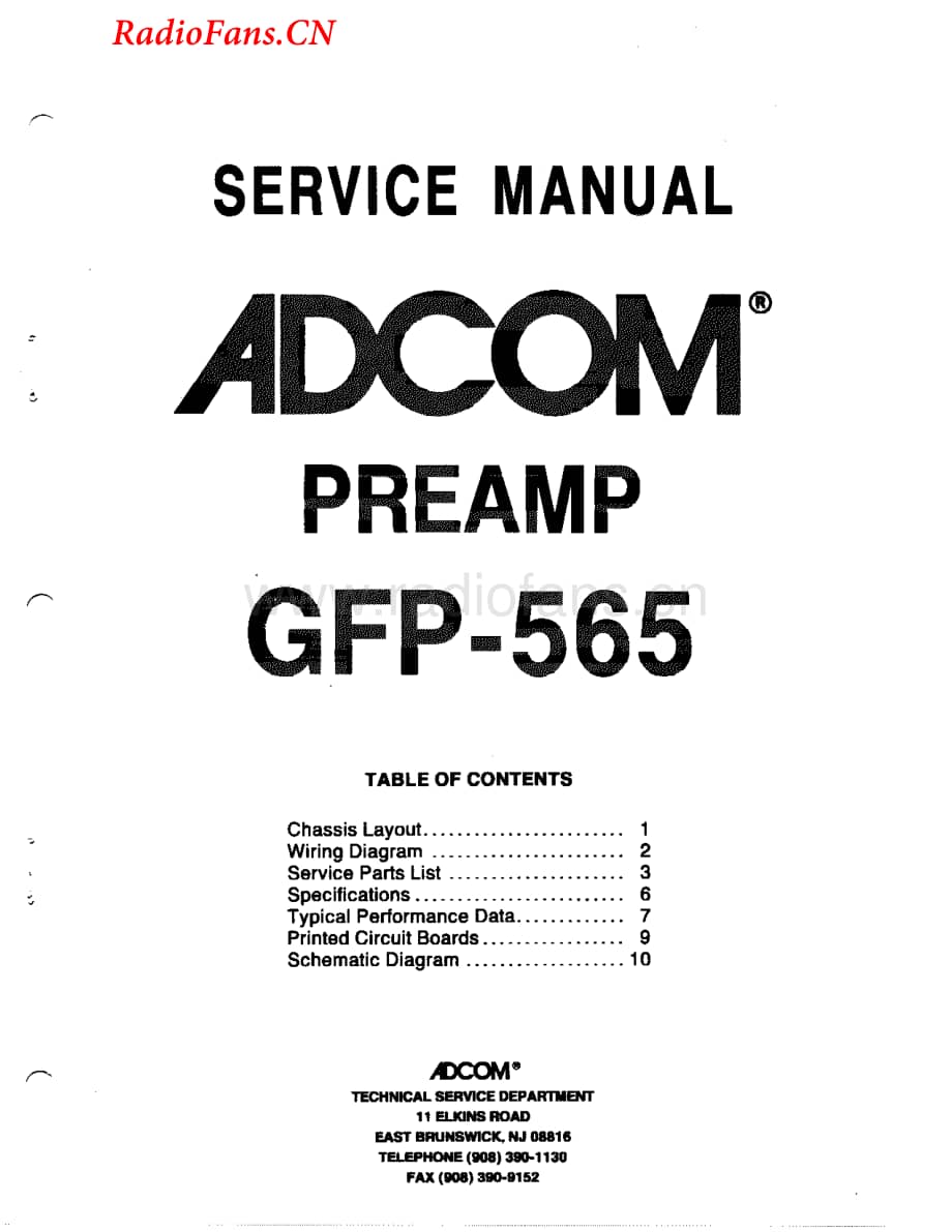 Adcom-GFP565-pre-sm维修电路图 手册.pdf_第1页