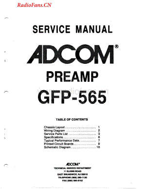 Adcom-GFP565-pre-sm维修电路图 手册.pdf
