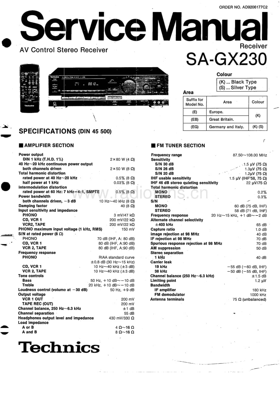 Technics-SAGX-230-Service-Manual电路原理图.pdf_第1页