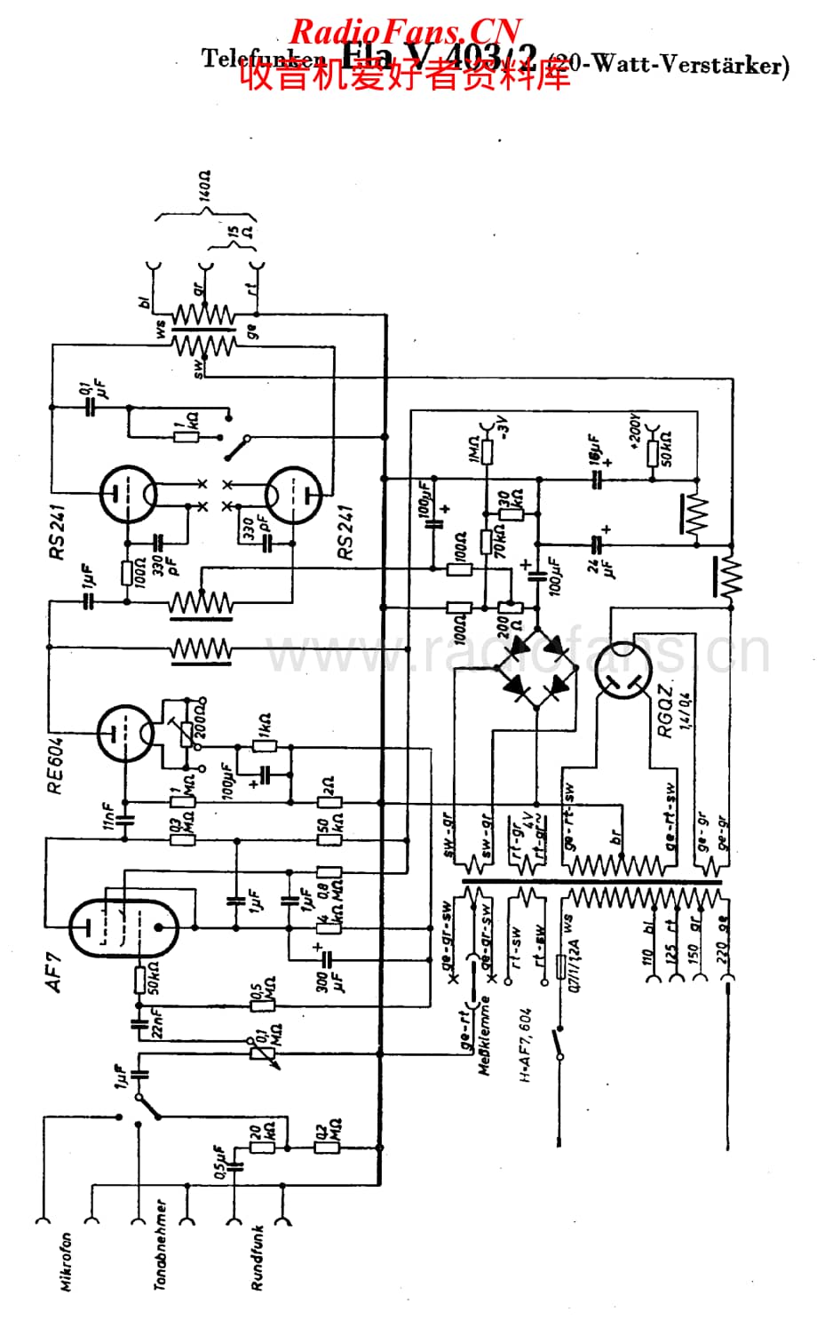 Telefunken-Ela-V403-2-Schematic电路原理图.pdf_第1页