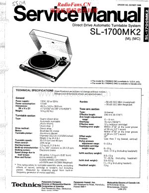 Technics-SL-1700-MK2-Service-Manual电路原理图.pdf