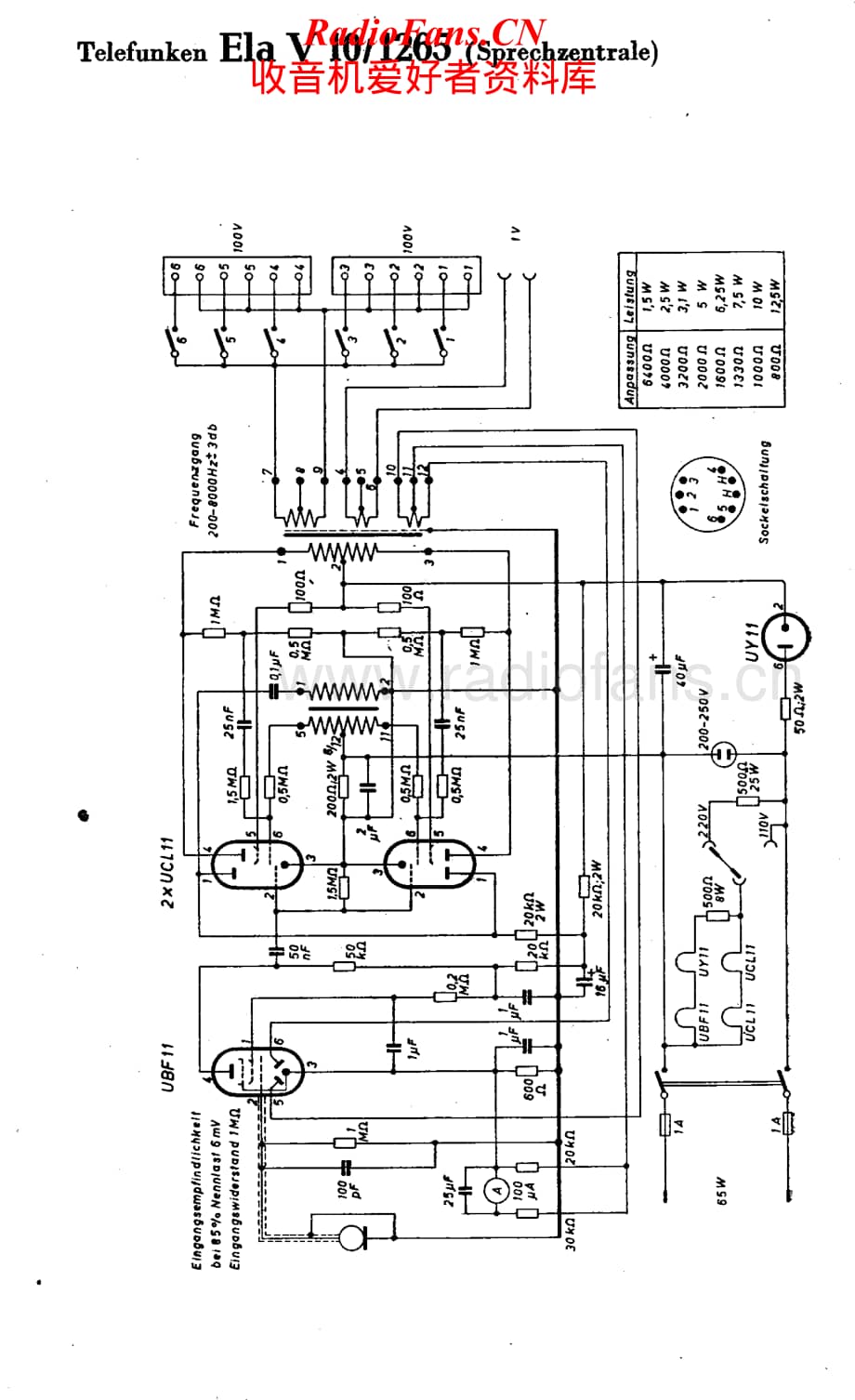 Telefunken-Ela-V10-1265-Schematic电路原理图.pdf_第1页
