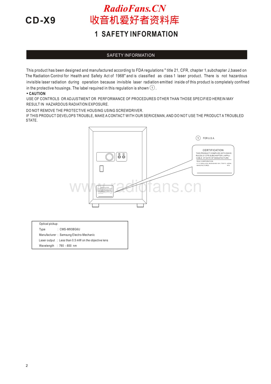 Teac-CD-X9-Service-Manual电路原理图.pdf_第2页