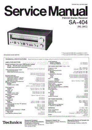 Technics-SA-404-Service-Manual电路原理图.pdf
